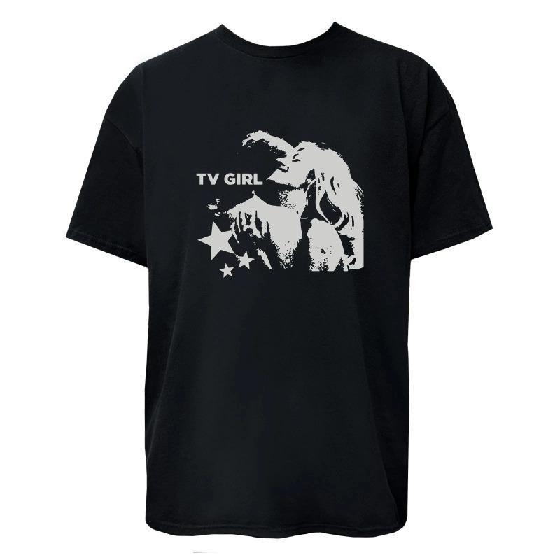 Retro TV Girl Star Pattern Unisexs Tshirt Summer Unisex Casual Fashion Tshirt S