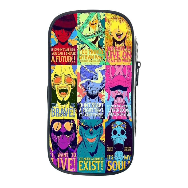 One Piece Pencil Bag Zoro Luffy Chopper Ace Law School Cases Kawaii Stationery Holder Bag Pen Case Students School Supplies