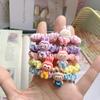 5 Pics Cute Labubu Off-white Intestine Ring Hair Tie - Elastic Fabric Cartoon Style for Kids & Women