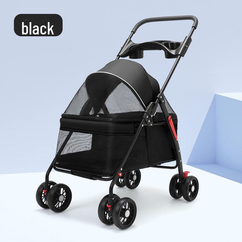 Lightweight and Foldable Pet Stroller for Small Dogs, Cats, and Teddy Bears, Ideal for Outdoor Travel