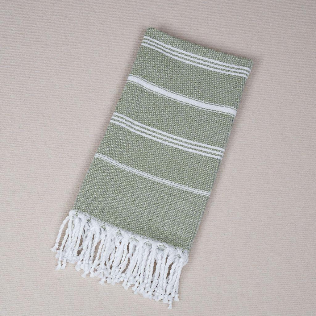 Yarn-Dyed Striped Quick-Dry Beach Towel - Multi-Color, Absorbent Cotton/Polyester Blend for Swimming & Bath