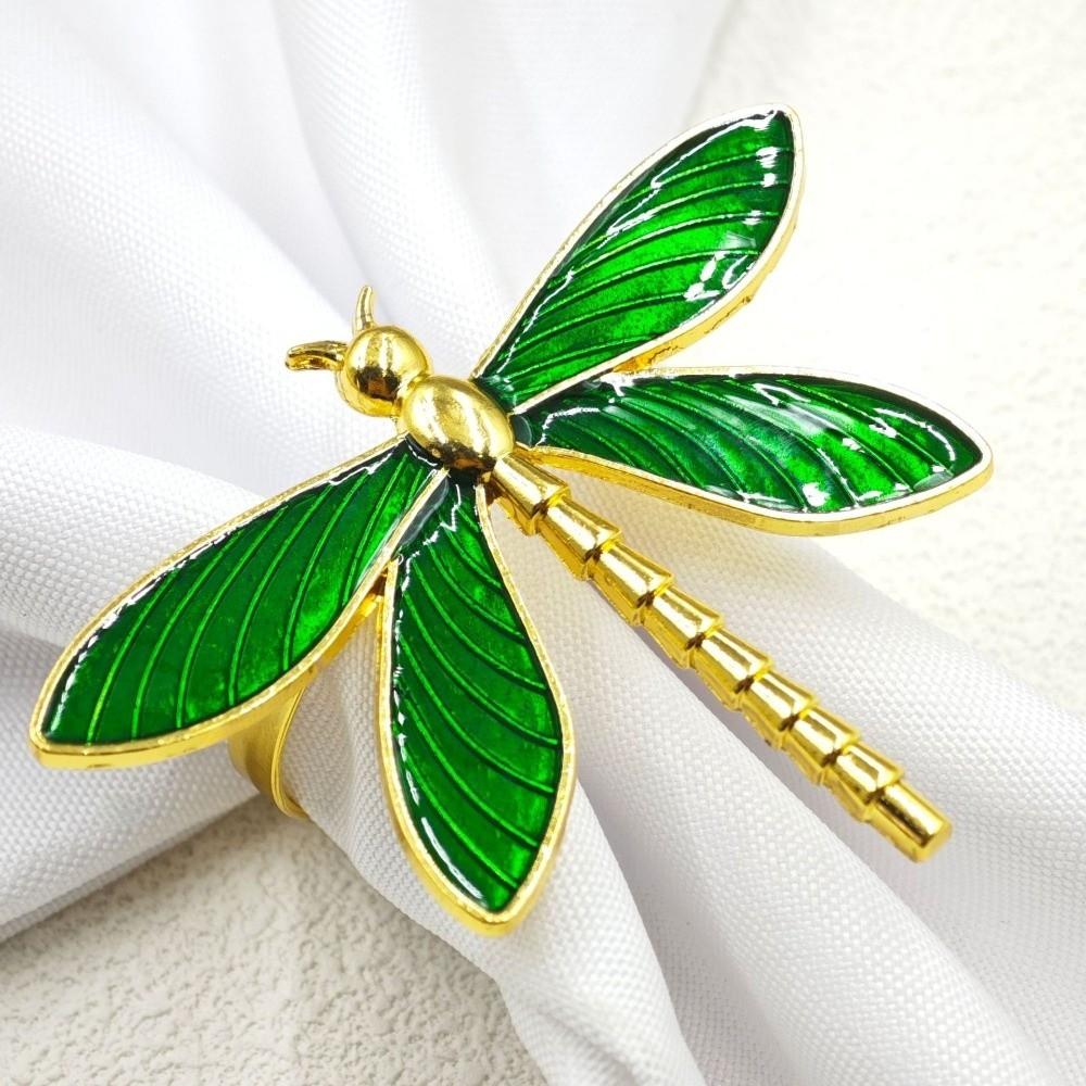 6PCS Metal Dragonfly Napkin Ring Minimalist Table Decorations Napkin Buckle  Wedding Setting