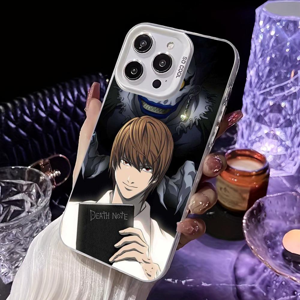 

Death Note Kira Light Mobile Phone Case for iPhone 17 16 15 14 13 12 11 X XR XS 8 7 Air Pro Max Plus White Translucent Cover iPhone 12 Pro