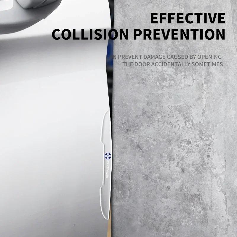 4PCS Transparent Car Door Anti-collision Protector Bumper Strip Sticker For Volkswagen VW Golf 4 6 7 GTI Tiguan Passat B5 B6 zr8