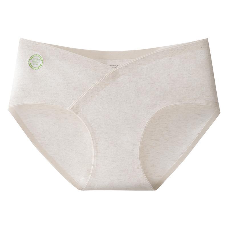 Large Size Female Spring Cotton Anti-bacterial Non-mark Low Waist V Shaped Pregnant Briefs