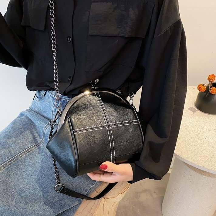 Harujio Gamaguchi Shoulder Bag, Women's, Gamaguchi Bag, Gothic Shoulder Bag, Black, Gothic Style, Mode Style, Dark, Korean Style, Stylish, Cute