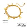 Heart Clear Zircon Charm Bracelet Stainless Steel Gold Women Figaro Chain Bracelets Jewelry Gift