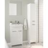 Bathroom cabinet with a washbasin on legs 85x50, standing, white Mila, with an elongated chrome tap