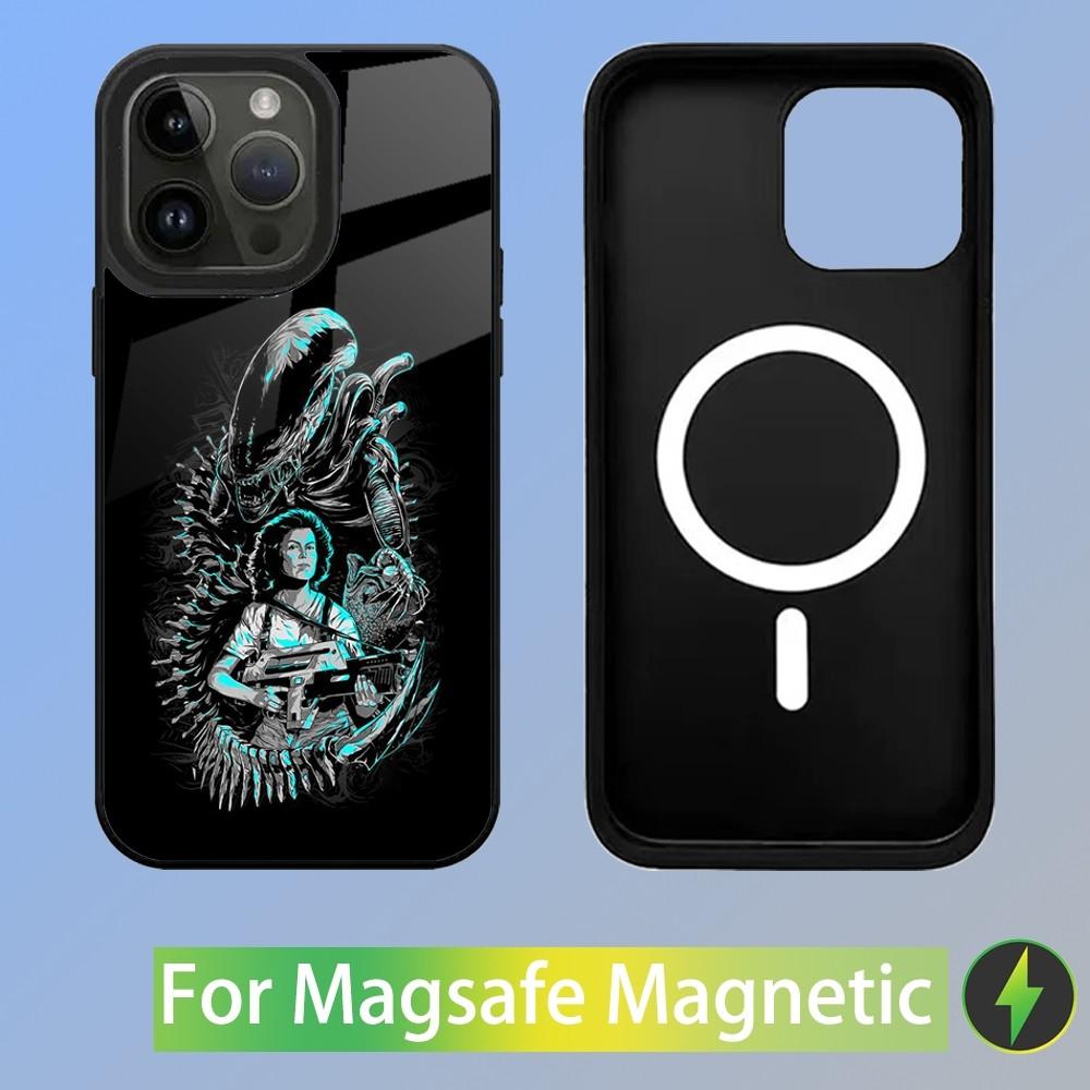Movie A-Alien X-Xenomorph Phone Case For iPhone 15,14,13,12,11,Plus,Pro,Max Mini Magsafe Magnetic Wireless Charging