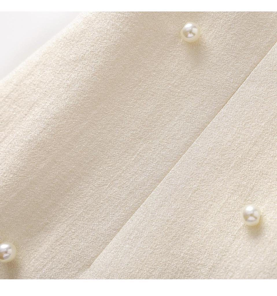 Elegant French Beaded Ruffle Hem Patchwork Gauze Dress for Women - Summer New Arrival