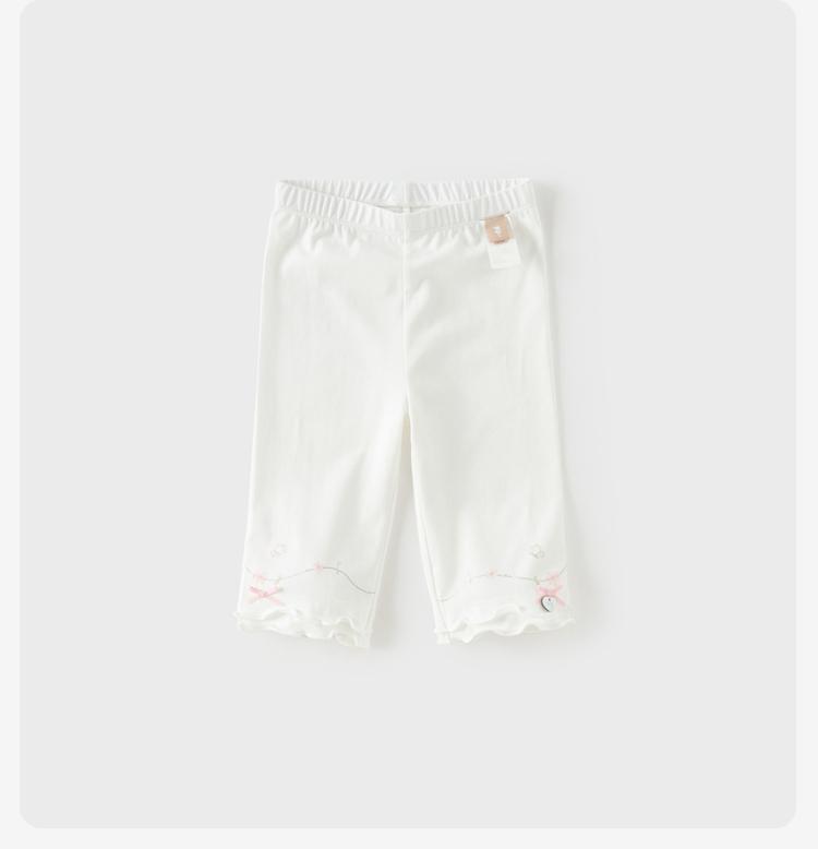 Davidella girls' antibacterial and mite resistant seven quarter pants summer outfit new children's modal leggings