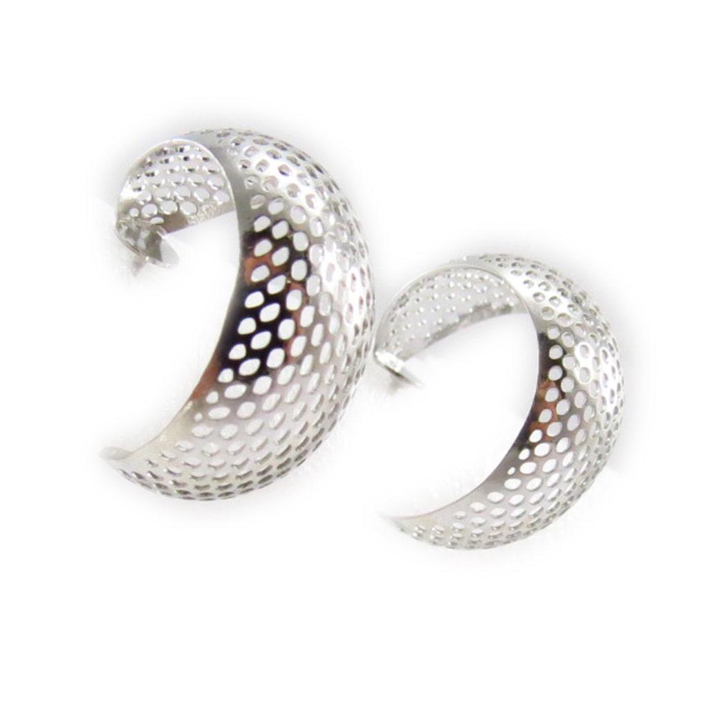 Les Trésors De Lily [J6892] - Silver 'Choregraphy' Hoop Earrings Ø 20 Mm