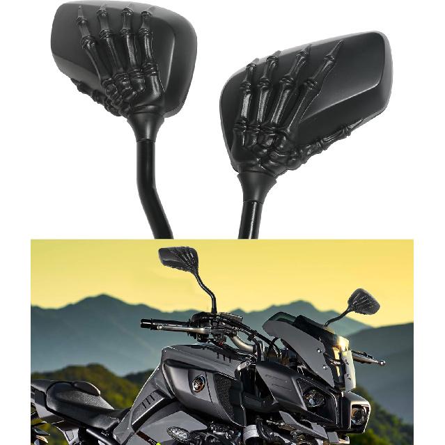 Pairs Of Motorcycle Mirrors, Universal 8Mm 10Mm Rear View Mirrors, Car Accessories Skull Skeleton Hand Bike Mirror, Rearview Side Mirror For