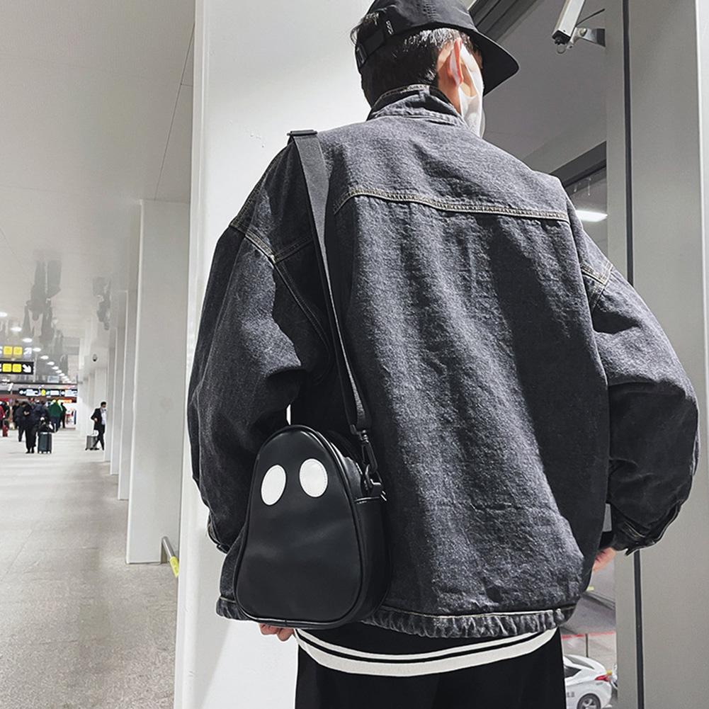 Ghost Funny Leather Shoulder Bag Lovely Fun Devil Fashion Unisex Shoulder Handbags Small Portable Messenger Handbags for Travel