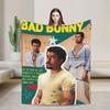 DTMF Mas Fotos Puerto Rico Frog Bad Bunny Album Blanket Soft Plush Throw Blanket For Kids Bedroom Flannel Bedspread Bed Cover
