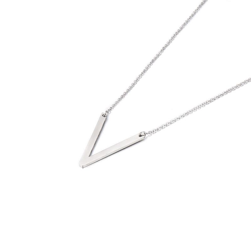 Kalen Clavicle Necklace: 26 English Letter Titanium Steel Necklace for Women - Simple and Elegant Design