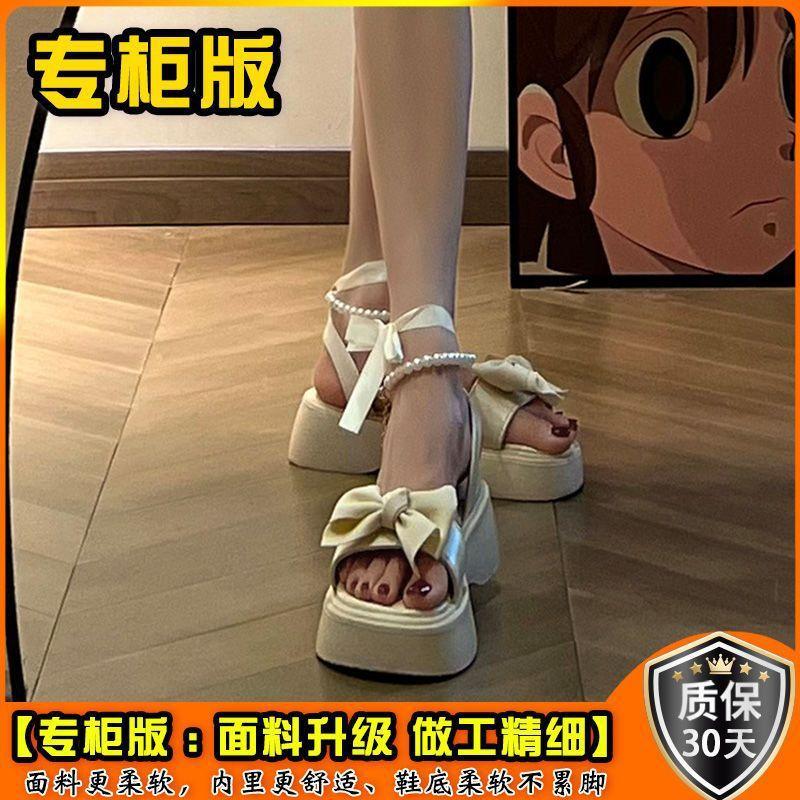 

Princess holiday sandals women s summer 2025 new bow Internet celebrity platform fairy style with skirt Roman shoes 40