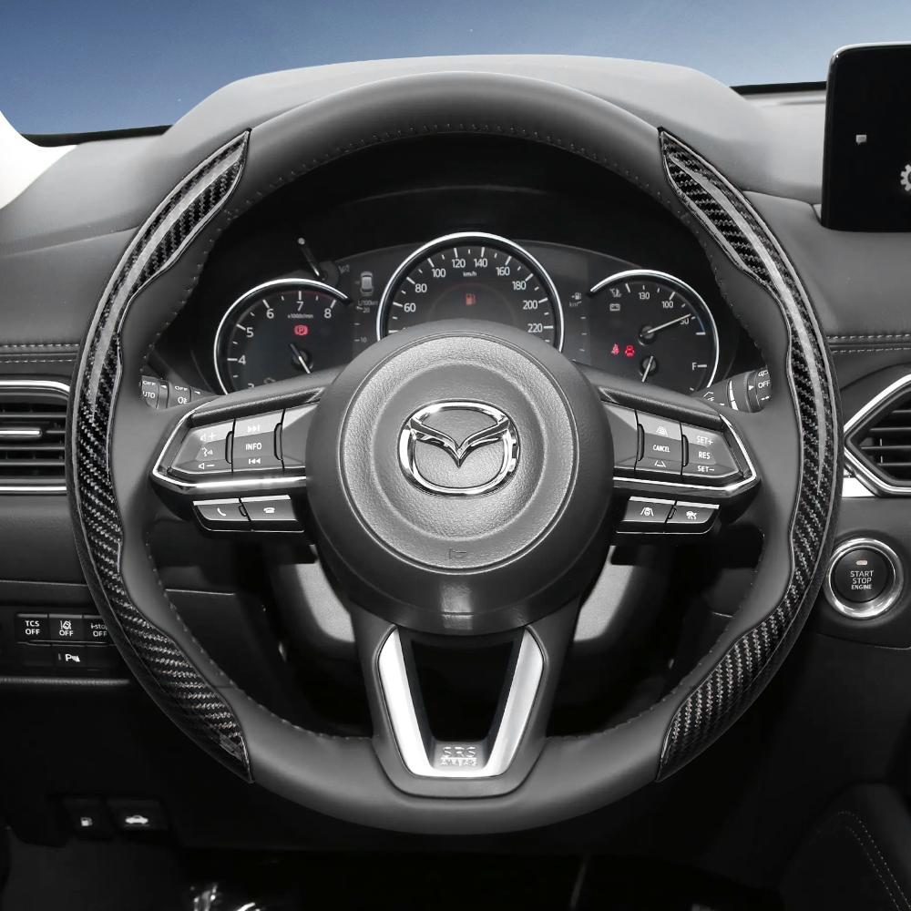 Geeignet für Mazda Lenkradabdeckung mit Carbonfaser-Textur, segmentiertes Schnellverschluss-Design, langlebig, für Cx-