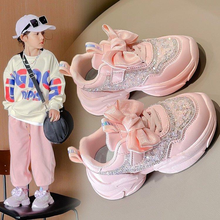 Girls shoes sports shoes 2025 spring and autumn new children's casual shoes little girl spring pink foreign style dad shoes