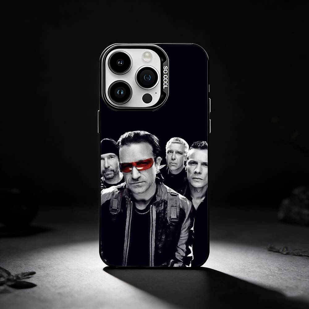 Band U-U2 Phone Case For iPhone 17,16,15,14,13,12,11 Plus,Pro Max,XS,Colored silver phone case