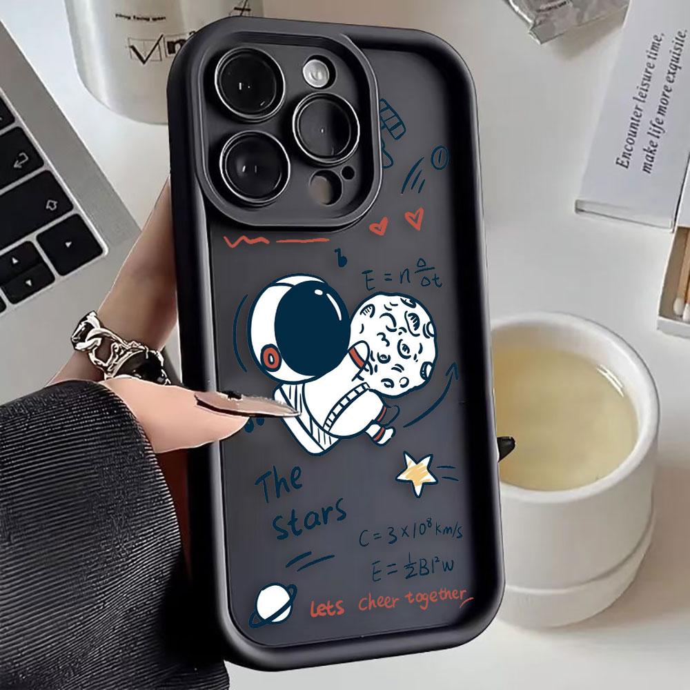 Cartoon Astronaut Space Phone Case For VIVO V60 V21 V23E V25 V27 V27E V29 V29E V30 V30E V40 V50 X80 X90 X100 X200 Shell Cover