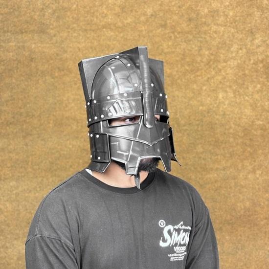 Black Moria Dwarven Battle Helmet LOTR-Inspired Medieval Armor for LARP, Cosplay, Knight Attire, and Collectible Display