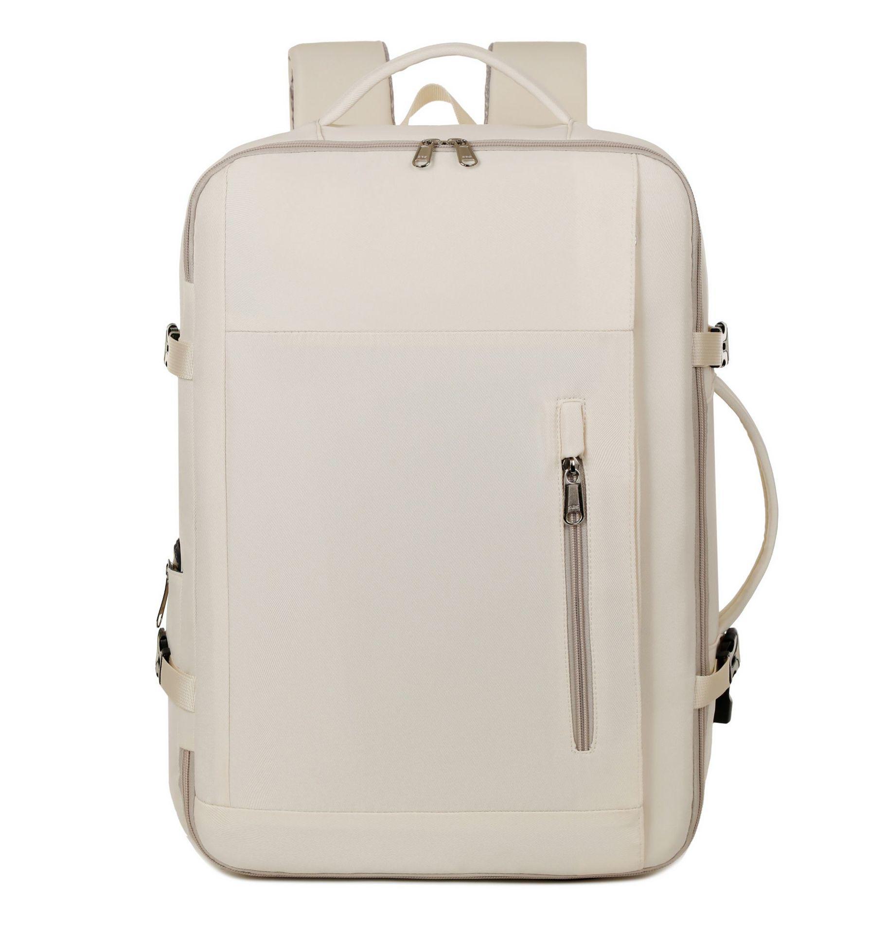 

Вместительный многофункциональный рюкзак для ноутбука с USB-портом и тележкой — стильный и простой для путешествий One size грязно-белый