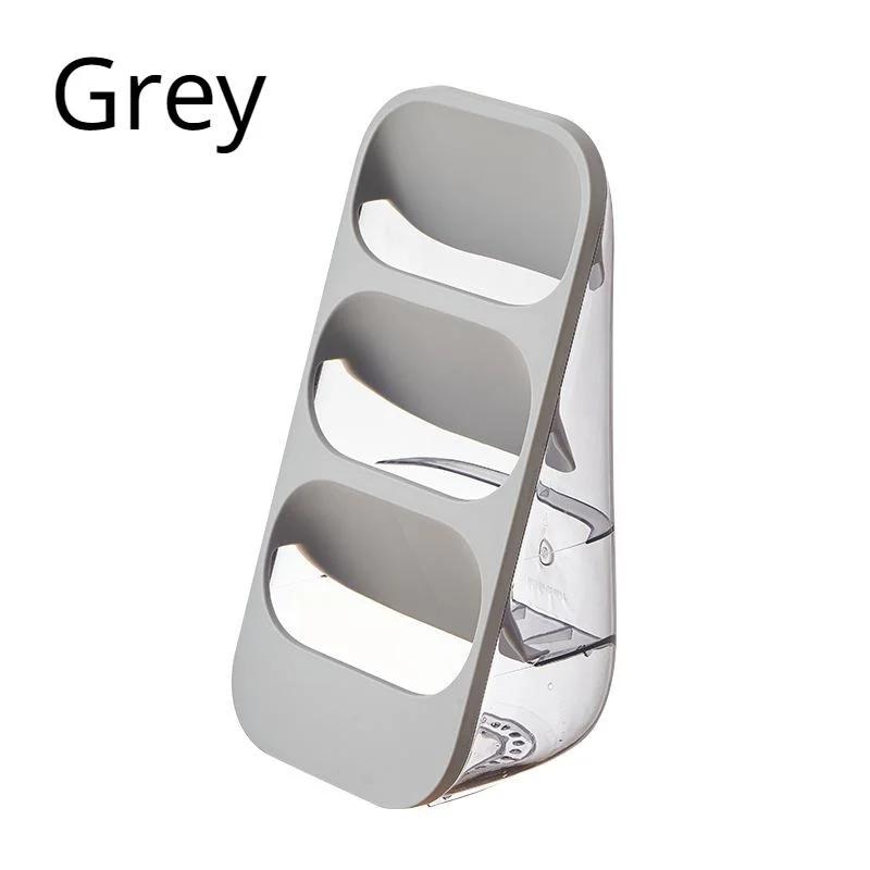 

Ящик для хранения палочек для еды, столешница, многофункциональная прозрачная полка для кухонных принадлежностей, слив для посуды, полки для ложек, воронка для хранения в домашних условиях серый