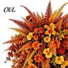 Weather Resistant Hanging Flower Basket Artificial Flowers for Outdoor Decor, Upside-down Faux Morning Glory Decorative Upside Down Flowers,