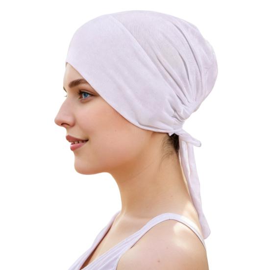 Berretto Foulard Monocolore da Donna Regolabile Traspirante Elasticizzato Antiscivolo Cotone Sottocappello Sotto Foulard Cappello Interno Cappello da Notte per Dormire Cuffia per Capelli