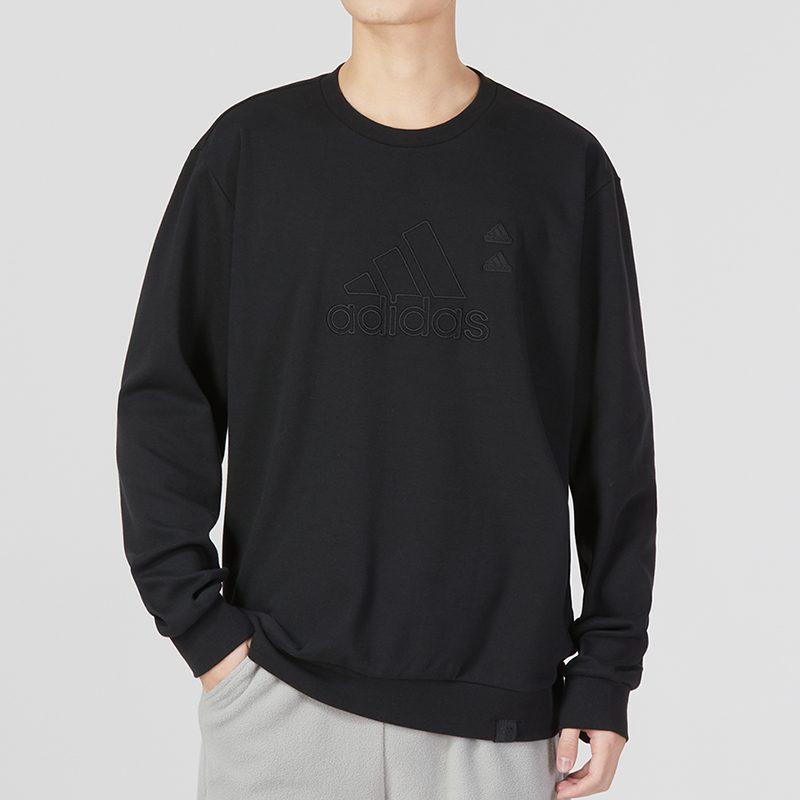 adidas Sweatshirts Men's Black Crew Neck Moderate Regular IA6952