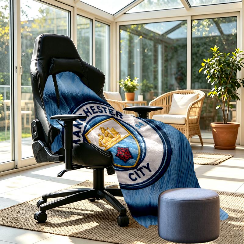 Manchester City FC Print Blanket - Soft & Comfortable, for Bedroom, Travel, Sofa, Home Decoration - Birthday Christmas Gift for Friend