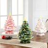 Resin Christmas Tree LED Light Ornament 30cm Christmas Tree Tabletop Decorations,Battery Operated