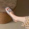 Fashion Silver Fish Mouth Sandals Women's Summer New Open-toed Empty Flat Shoes Foreign Style Flat Heel Soft Sole Single Shoes Explosion