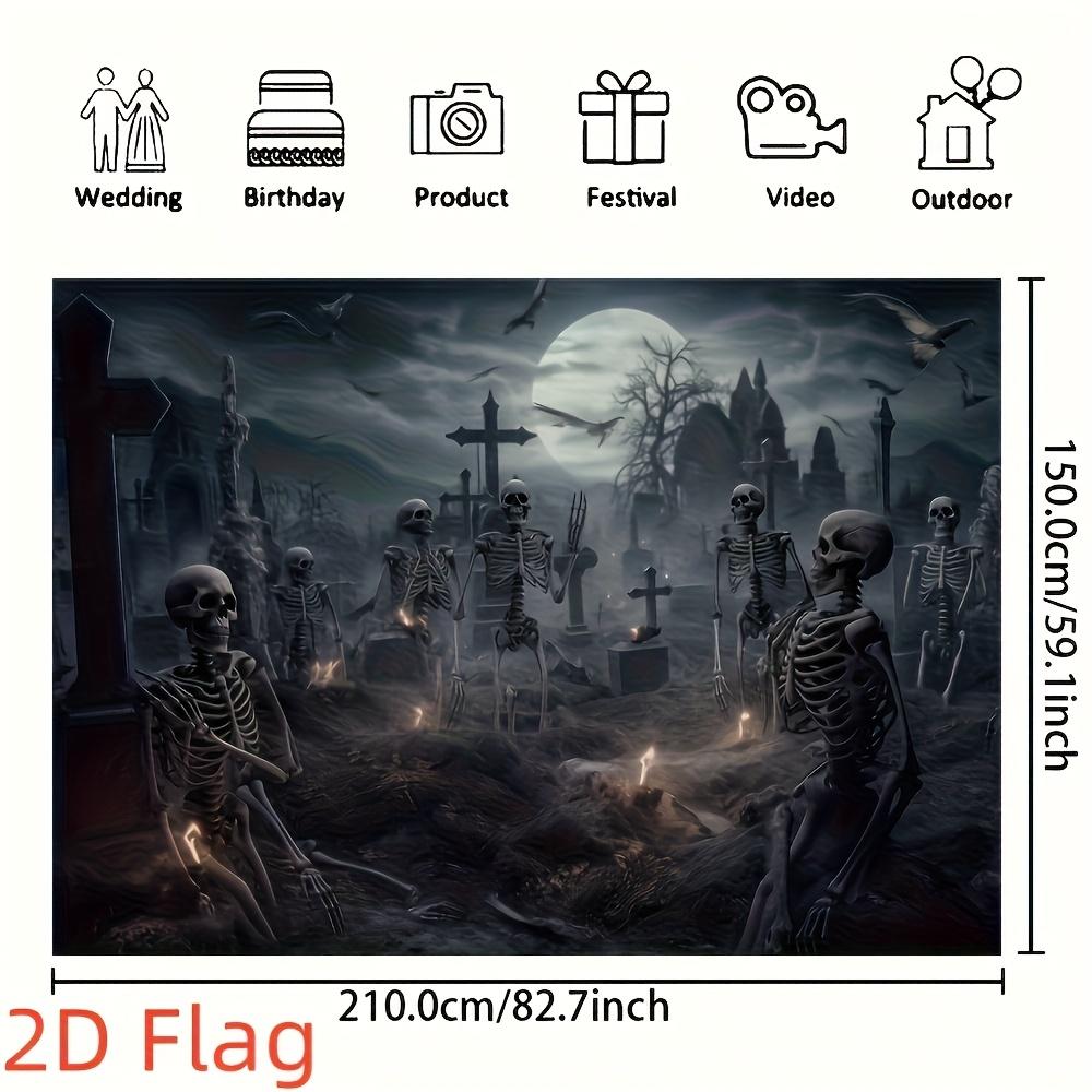 2D Flat Banner, 1 Piece - Halloween Photography Background - Suitable for Home Decoration, Party Supplies and Photo Booth Props