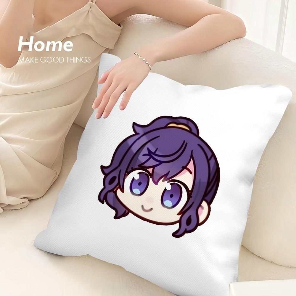 A-Asahina Mafuyu Chibi Pillow Case 3D Print Polyester Fiber 40*40 Cm Home Sofa Throw Pillow Cover Decoration Festival Gift