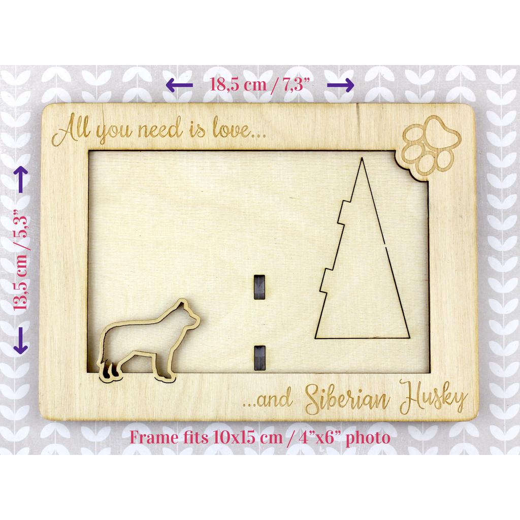 Siberian Husky, Chukcha – Photo frame, engraved wooden frame | Art-Dog