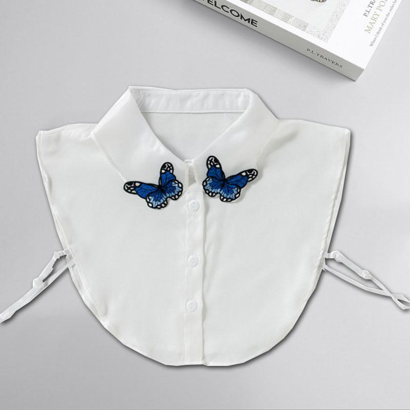 White Lapel Fake Collar Neck Decorative Chiffon Cotton Chocker Women Detachable False Collar Shirt Doll Lace Ladies Half Shirt