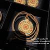 Gold Cloisonné Pendant Necklace & Auspicious Gourd Bracelet with Eight Treasures Design