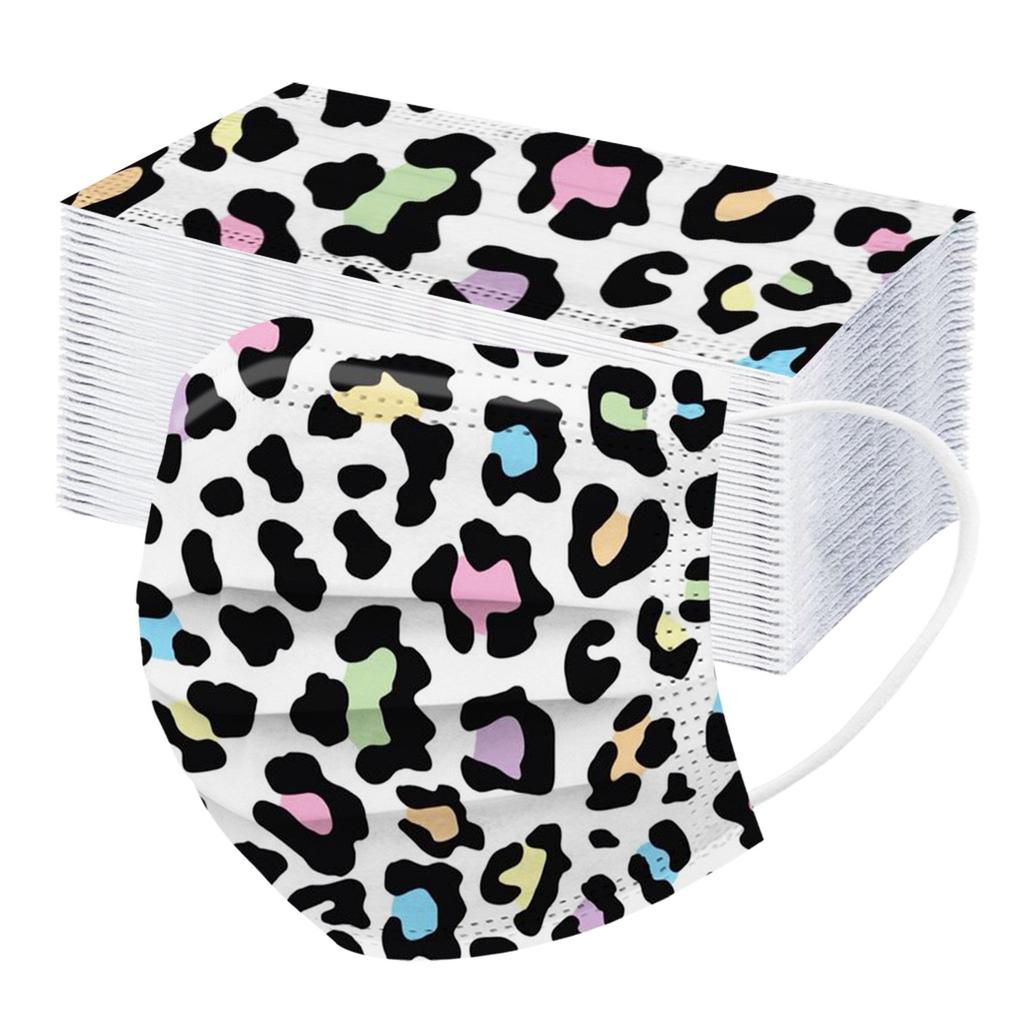 Adult Three-Layer Disposable Dust-Proof Protective Leopard Print Mask