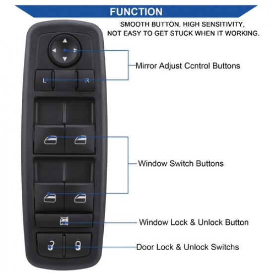 Window Switch Control For 2013-2016 Dodge Challenger Jeep Cherokee Chrysler 200