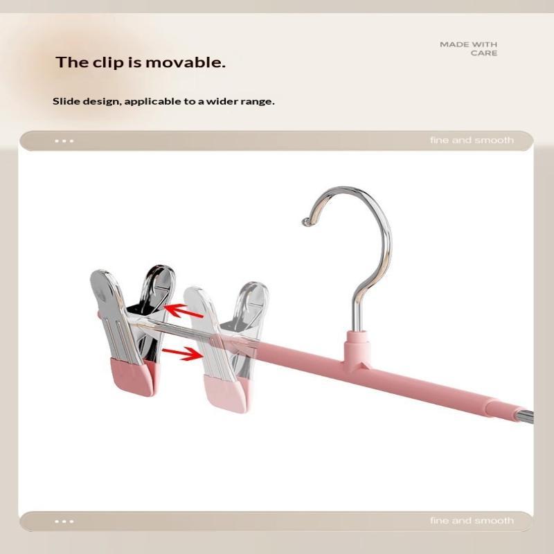 12Pcs Adjustable Metal Hangers With Clips, Non-Slip Space-Saving For Pants/Skirts & All Garments, Keep Clothes Tidy & Organized
