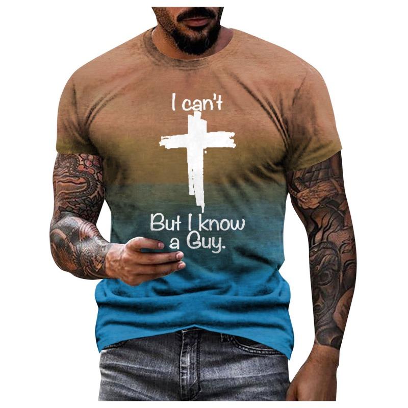 

Summer Men s T-shirt 3D Letter Printed Fashion Men s Short Sleeved Shirt M