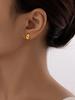 1 Pair Fashion Classic Simple 18k Gold Plated Waterproof Hollow Smooth Drops Stainless Steel Earrings