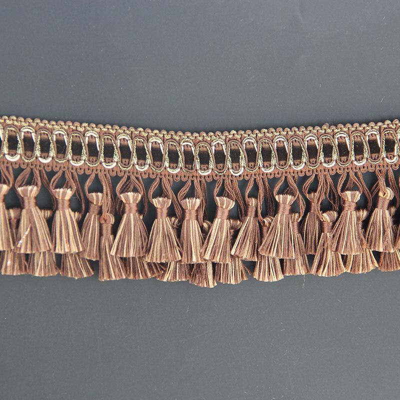 1M High-end European Double Tassel Trim Pendant  Upholstery Curtain Decor Double Layer Fringe Lace Trim For Diy Sewing Craft