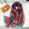 Elegant Flower Print Scarf Thin Smooth Mulberry Silk Shawl Casual Outdoor Sunscreen Windproof Scarf, Mulberry Silk, Very Light Fabric