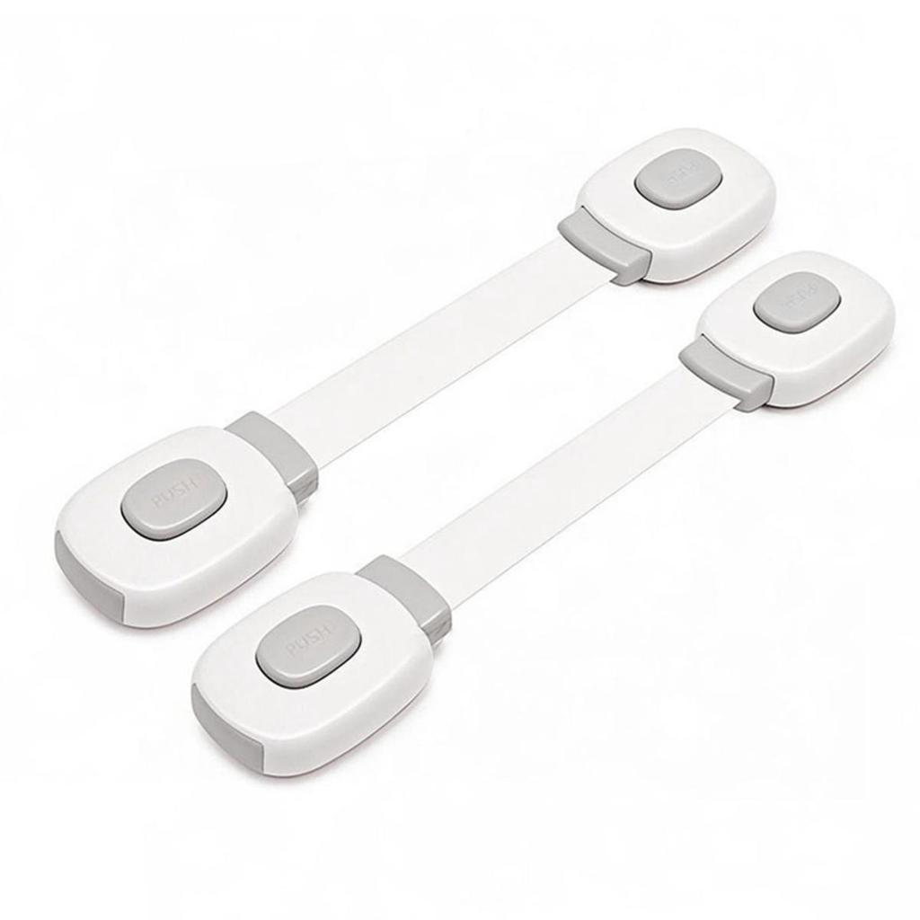 2Pcs Child Safety Strap Locks Baby Locks For Cabinets And Drawers Toilet Fridge,Adhesive Cabinet Drawer Door Latches-2 Style
