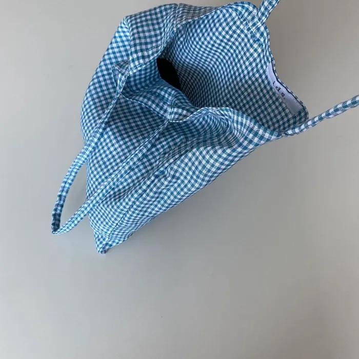 Blue linen mini bag
