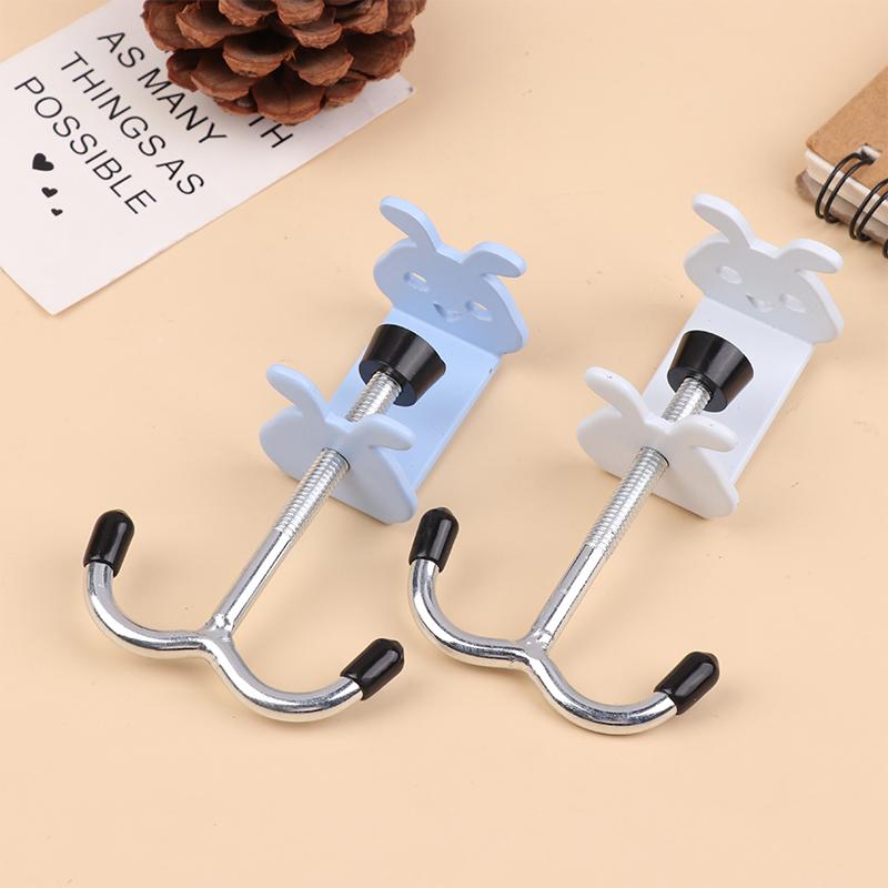 Cute Rabbit Desk Bag Hook Table Side Hanging Hook Adjustable Storage Hooks Headphone Backpack Desk Hanger Punch-Free