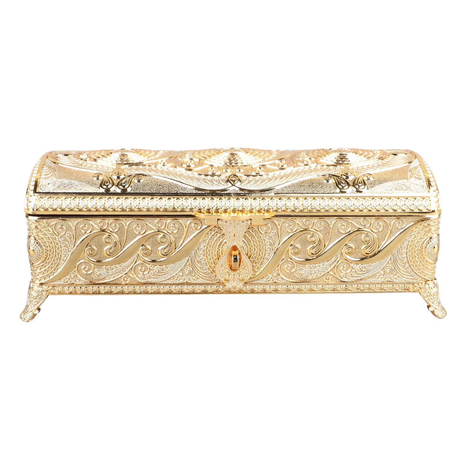 

Винтажная шкатулка для драгоценностей, элегантная, цветная, нержавеющая, мягкая, бархатная подкладка, коробка для хранения безделушек для семьи